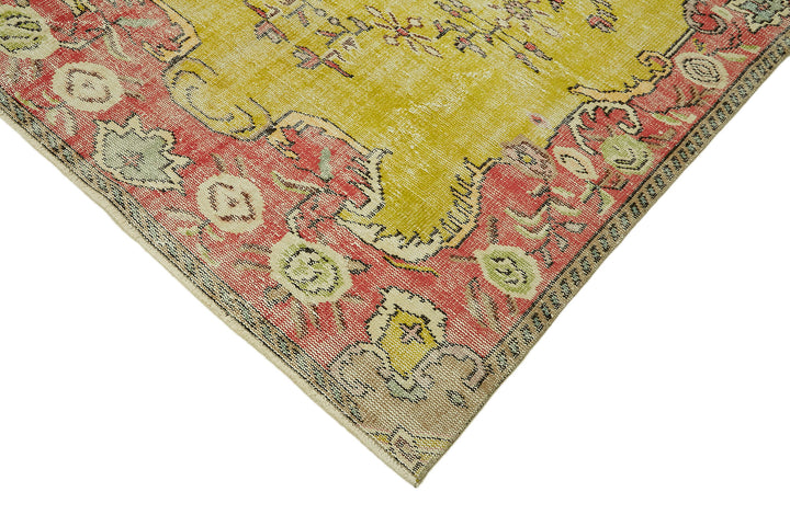 5x9 Beige Turkish Vintage Area Rug - 44642