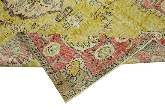 5x9 Beige Turkish Vintage Area Rug - 44642