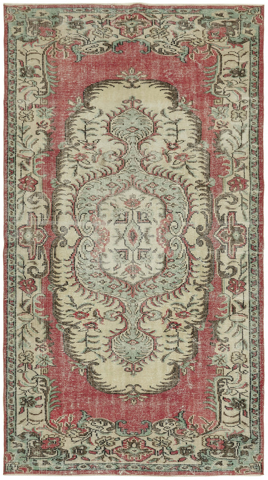 5x10 Beige Turkish Vintage Area Rug - 44643