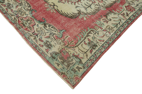 5x10 Beige Turkish Vintage Area Rug - 44643