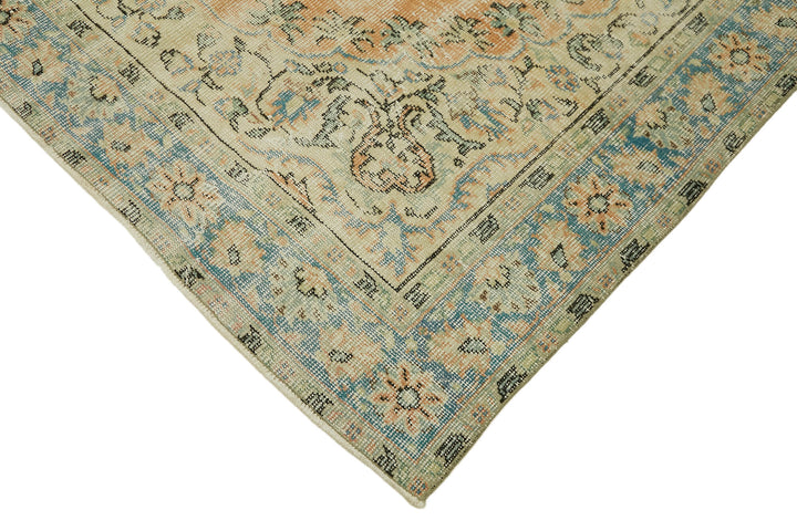 6x9 Beige Turkish Vintage Area Rug - 44645