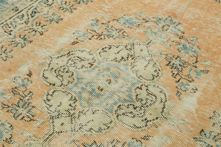 6x9 Beige Turkish Vintage Area Rug - 44645
