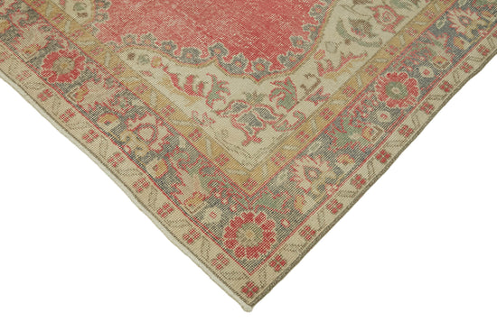 5x9 Beige Turkish Vintage Area Rug - 44646