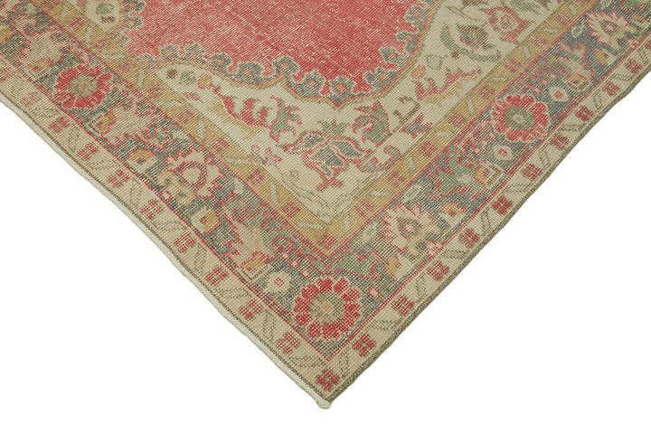 5x9 Beige Turkish Vintage Area Rug - 44646