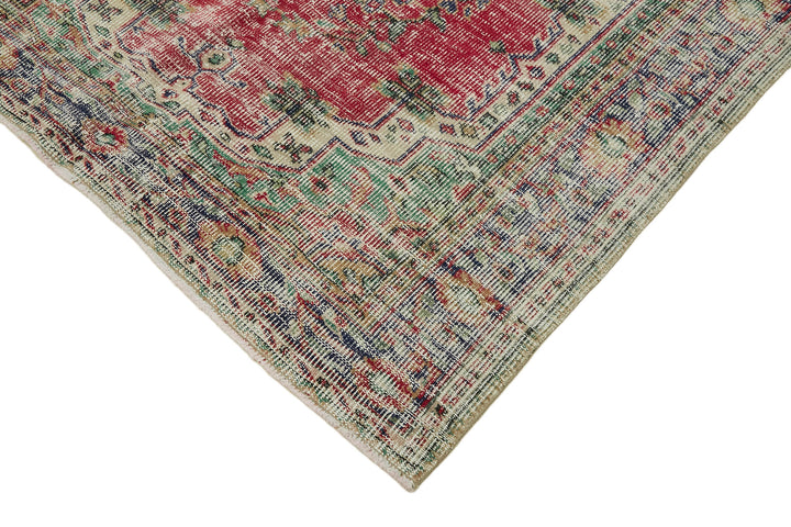 5x9 Beige Turkish Vintage Area Rug - 44647