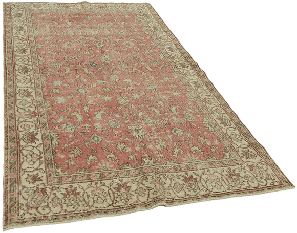 5x8 Beige Turkish Vintage Area Rug - 44648