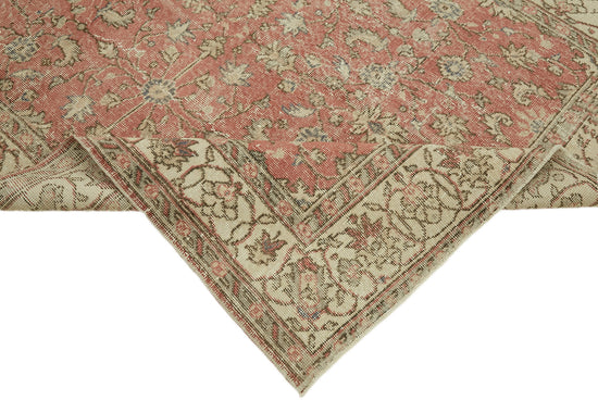 5x8 Beige Turkish Vintage Area Rug - 44648