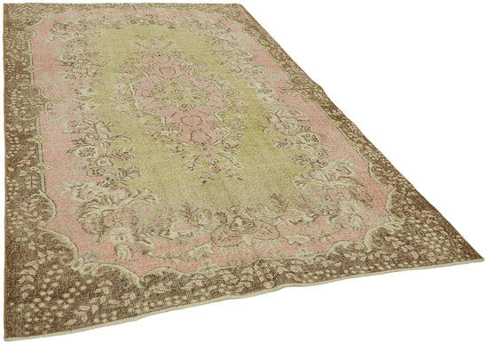 6x9 Beige Turkish Vintage Area Rug - 44649