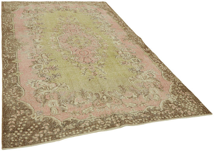 6x9 Beige Turkish Vintage Area Rug - 44649