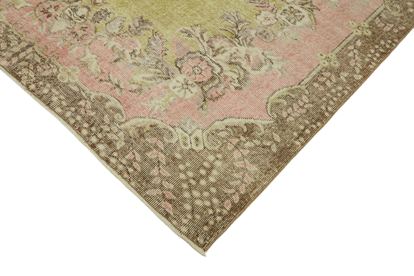 6x9 Beige Turkish Vintage Area Rug - 44649