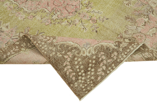 6x9 Beige Turkish Vintage Area Rug - 44649