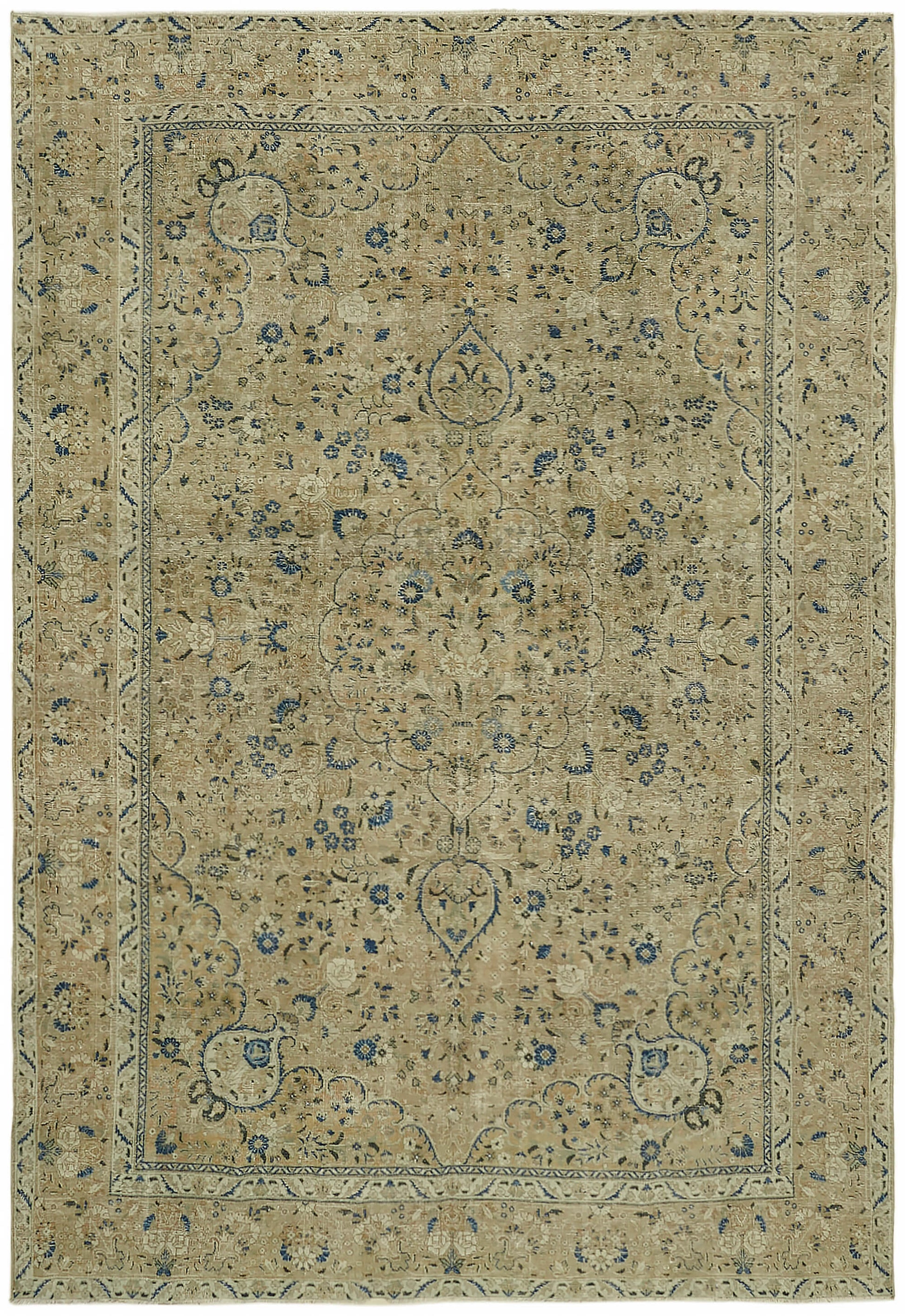 8x12 Beige Vintage Large Area Rug - 44688