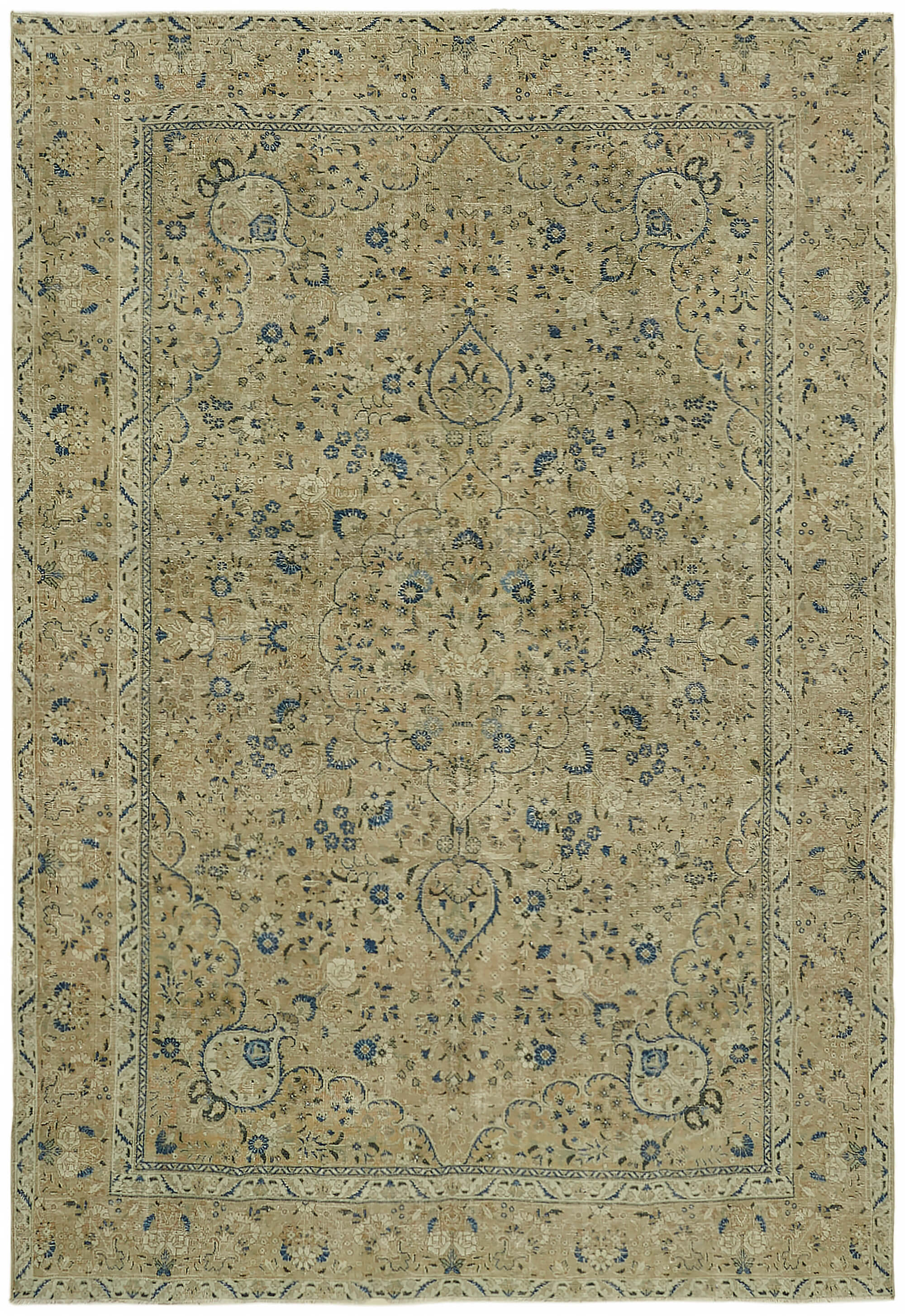 8x12 Beige Vintage Large Area Rug - 44688