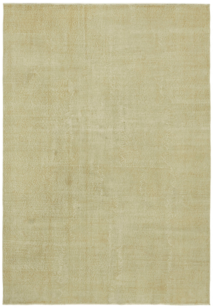 7x10 Beige Turkish Vintage Area Rug - 44693