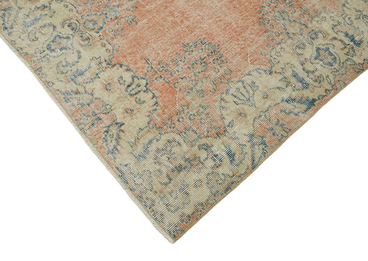 7x10 Beige Turkish Vintage Area Rug - 44695
