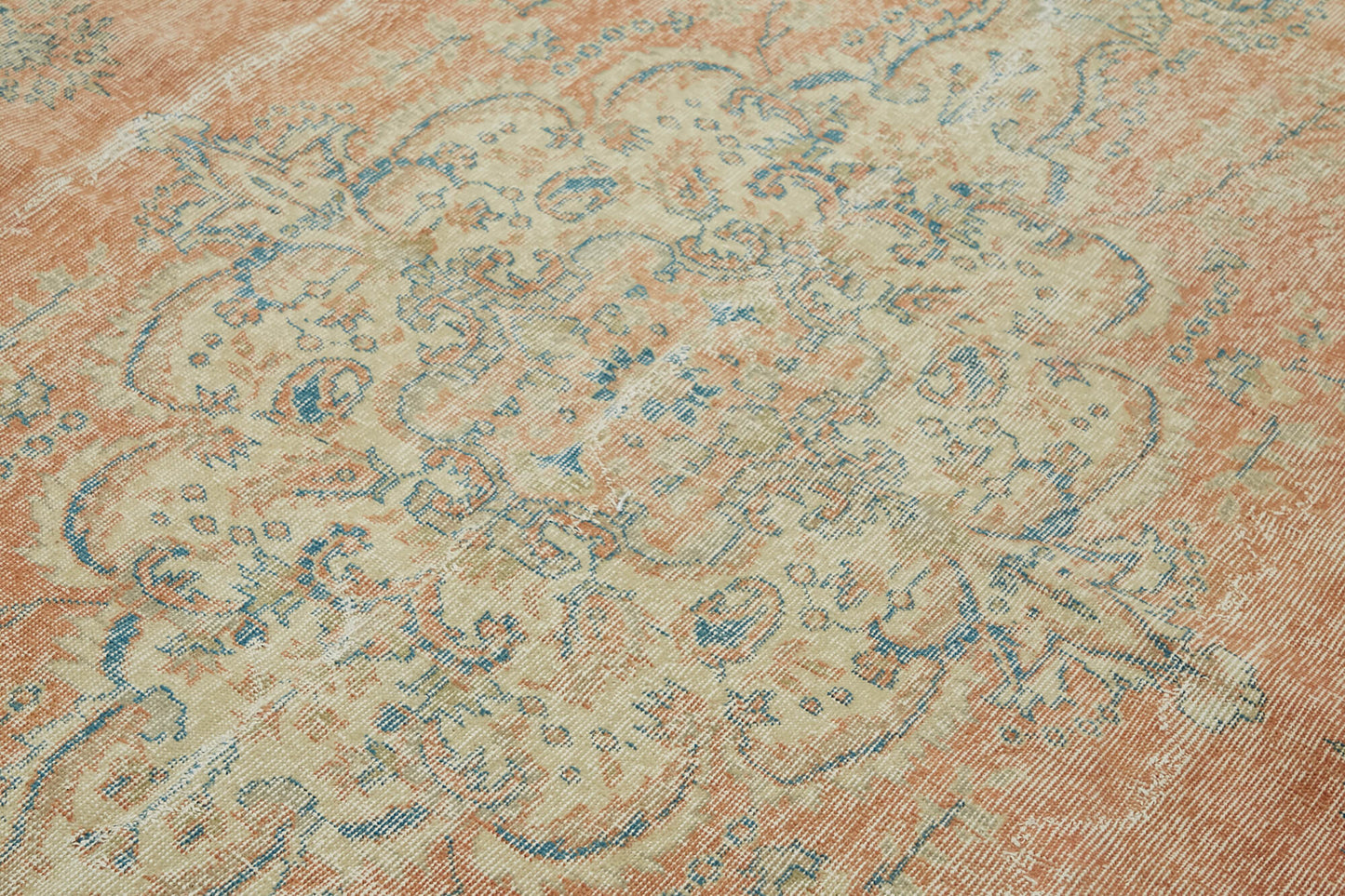7x10 Beige Turkish Vintage Area Rug - 44695