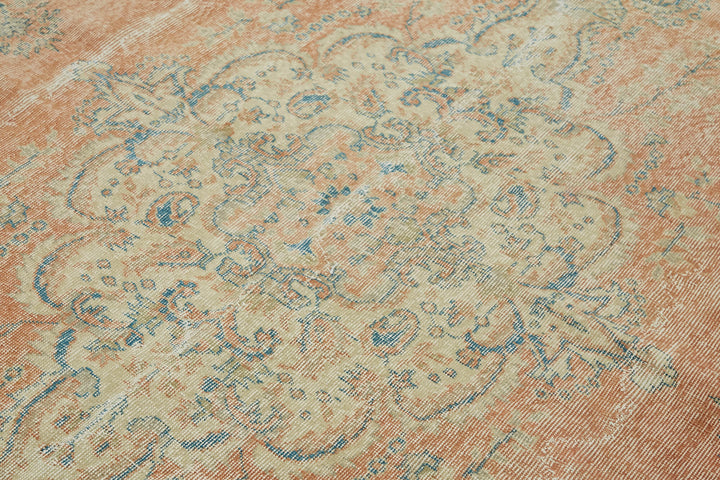 7x10 Beige Turkish Vintage Area Rug - 44695
