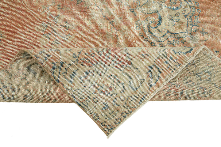 7x10 Beige Turkish Vintage Area Rug - 44695