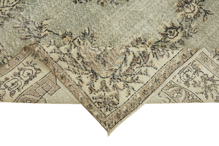 7x11 Beige Turkish Vintage Area Rug - 44713