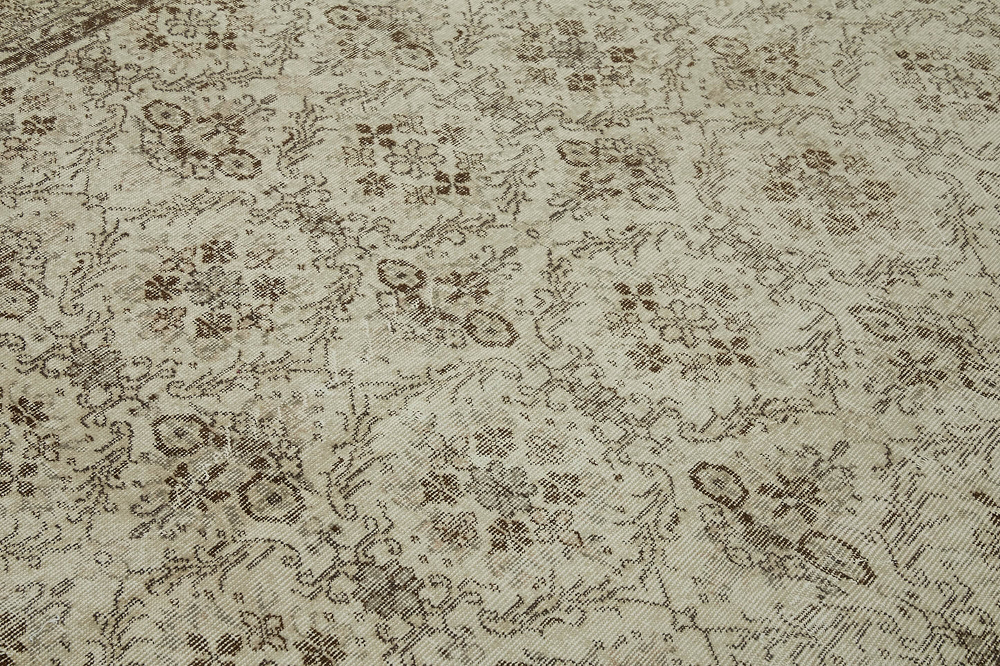 7x10 Beige Turkish Vintage Area Rug - 44718