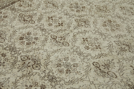 7x10 Beige Turkish Vintage Area Rug - 44718