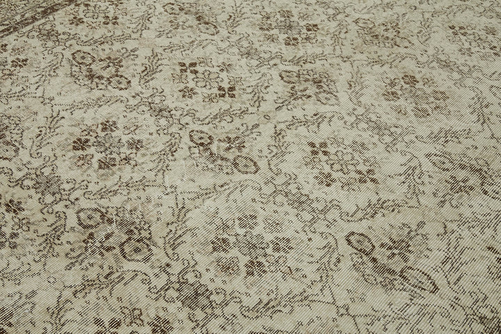 7x10 Beige Turkish Vintage Area Rug - 44718