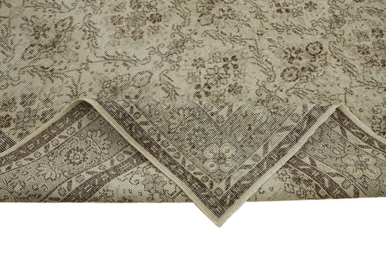 7x10 Beige Turkish Vintage Area Rug - 44718