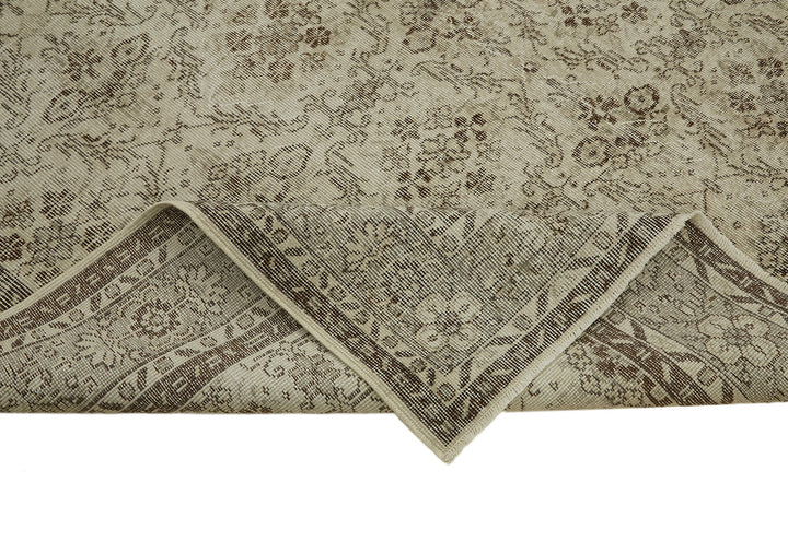 7x10 Beige Turkish Vintage Area Rug - 44718