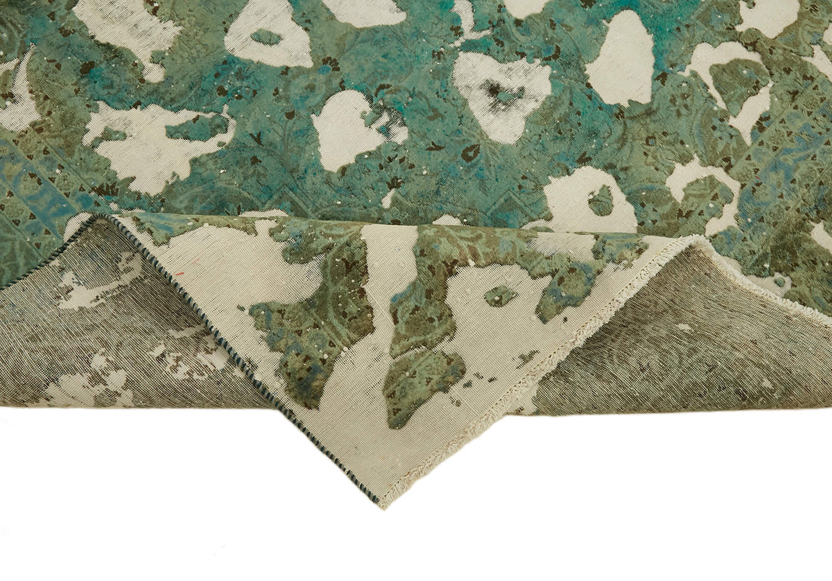 8x11 Green Overdyed Large Area Rug - 44739
