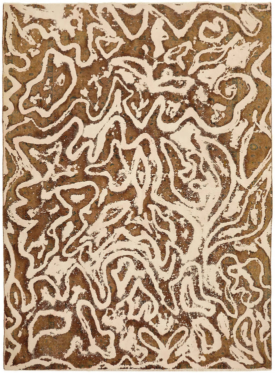 8x11 Beige Overdyed Large Area Rug - 44745