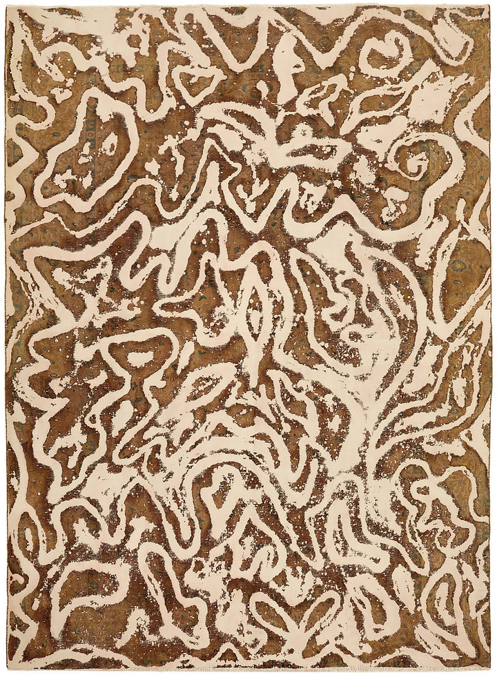 8x11 Beige Overdyed Large Area Rug - 44745