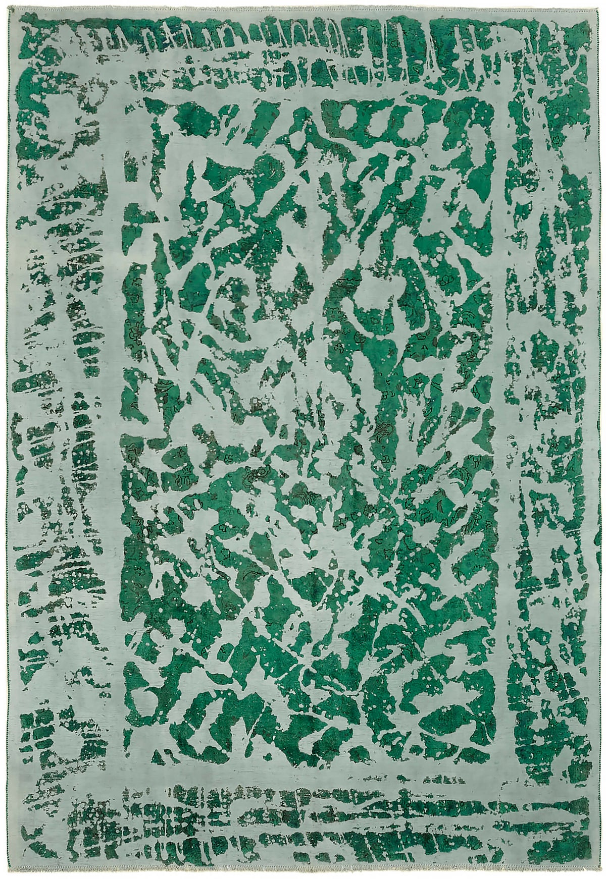 8x12 Green Overdyed Large Area Rug - 44747