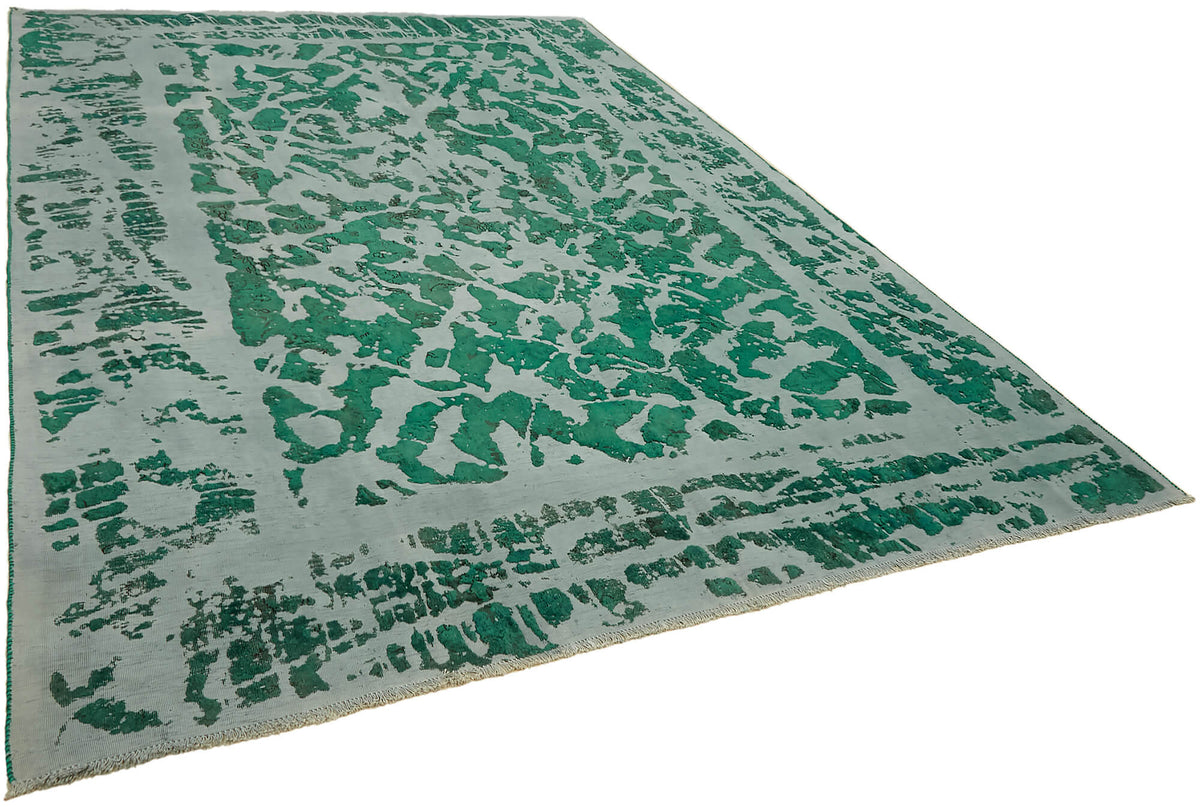 8x12 Green Overdyed Large Area Rug - 44747
