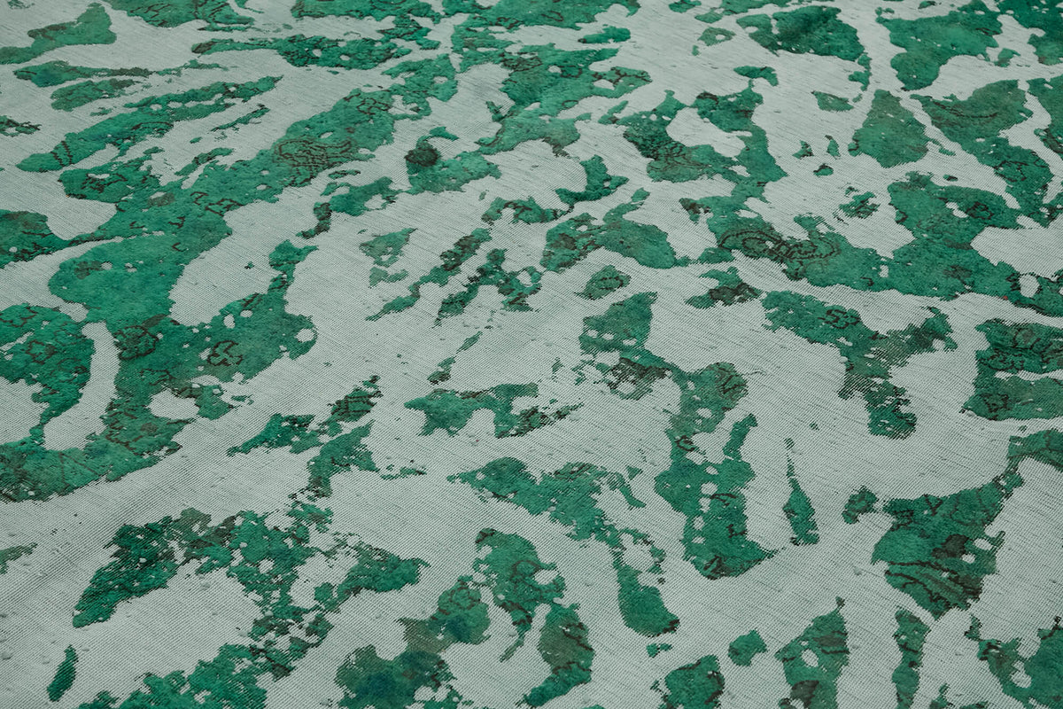 8x12 Green Overdyed Large Area Rug - 44747