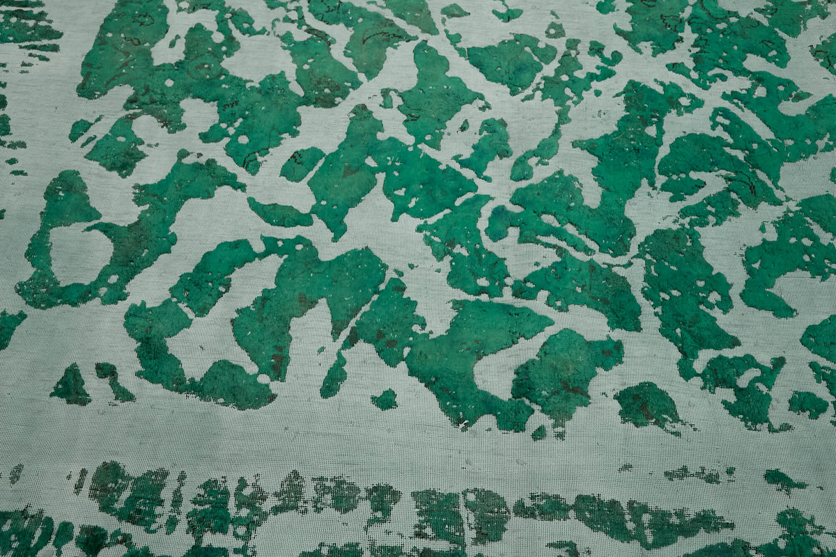 8x12 Green Overdyed Large Area Rug - 44747