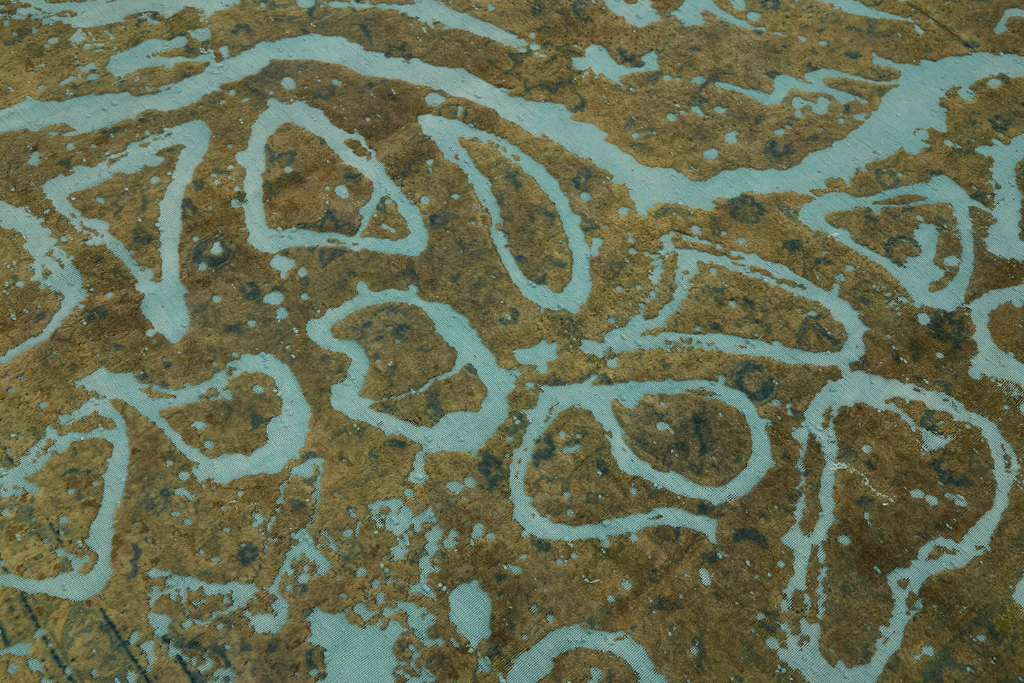 9x14 Turquoise Overdyed Large Area Rug - 44754