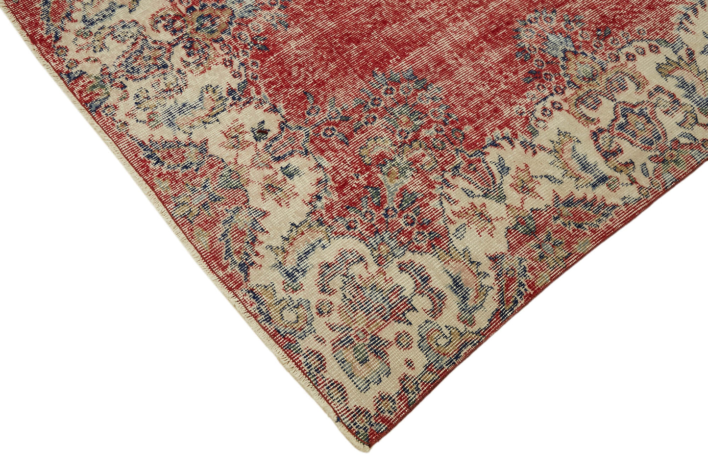 7x10 Beige Turkish Vintage Area Rug - 44758