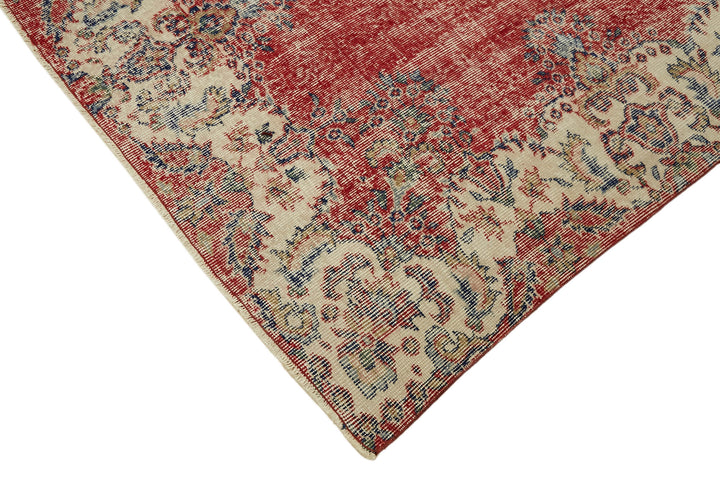 7x10 Beige Turkish Vintage Area Rug - 44758