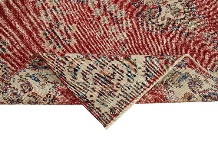 7x10 Beige Turkish Vintage Area Rug - 44758