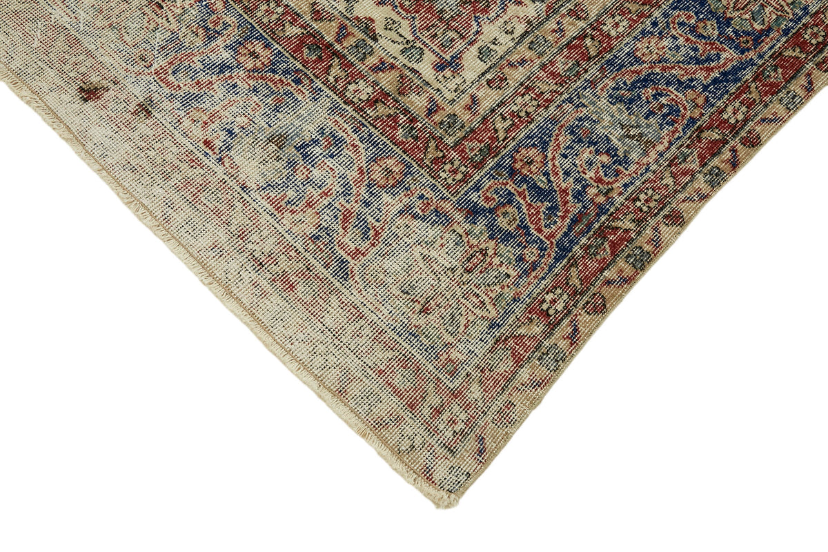 7x10 Beige Turkish Vintage Area Rug - 44759