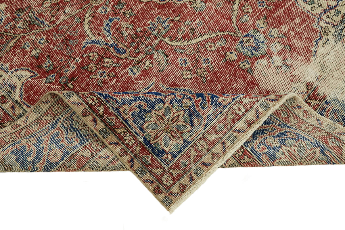 7x10 Beige Turkish Vintage Area Rug - 44759