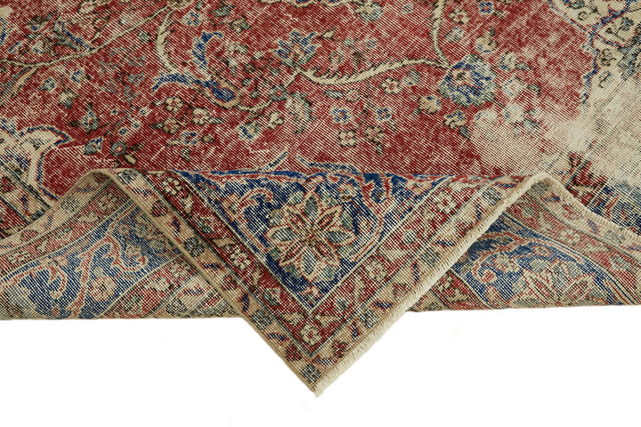 7x10 Beige Turkish Vintage Area Rug - 44759