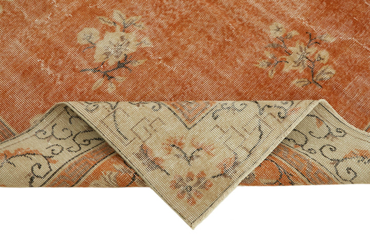 7x10 Beige Turkish Vintage Area Rug - 44761