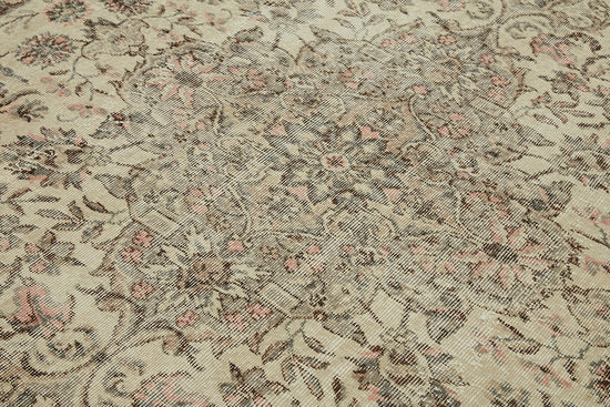 7x10 Beige Turkish Vintage Area Rug - 44769