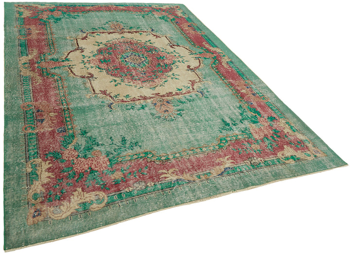 7x10 Beige Turkish Vintage Area Rug - 44777