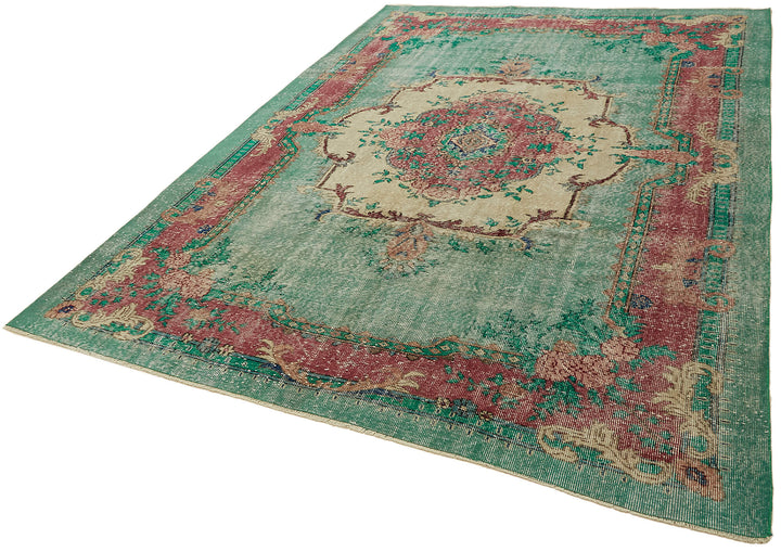 7x10 Beige Turkish Vintage Area Rug - 44777
