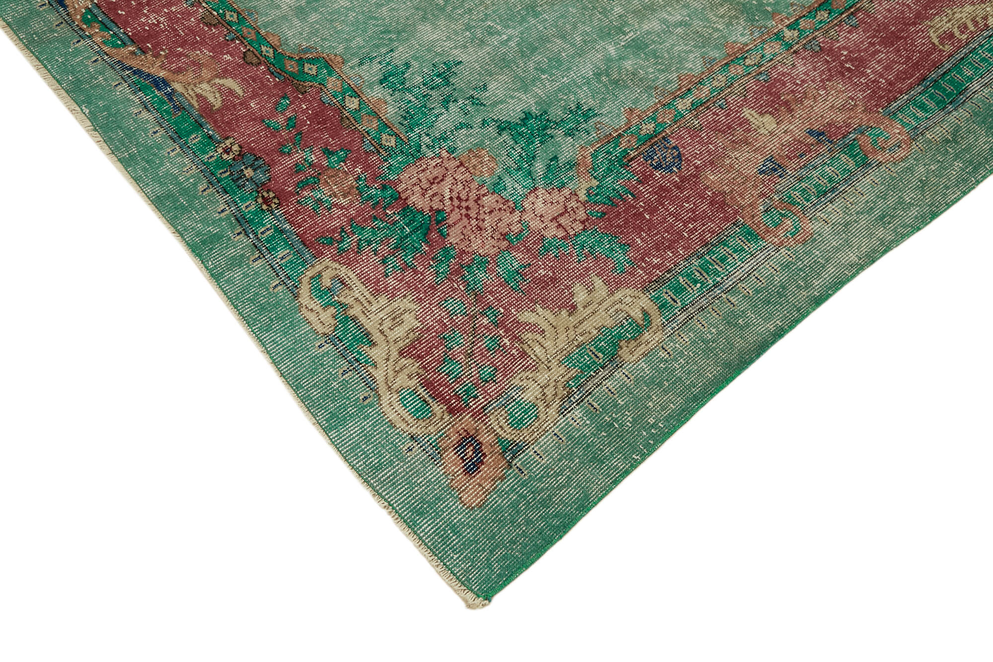 7x10 Beige Turkish Vintage Area Rug - 44777