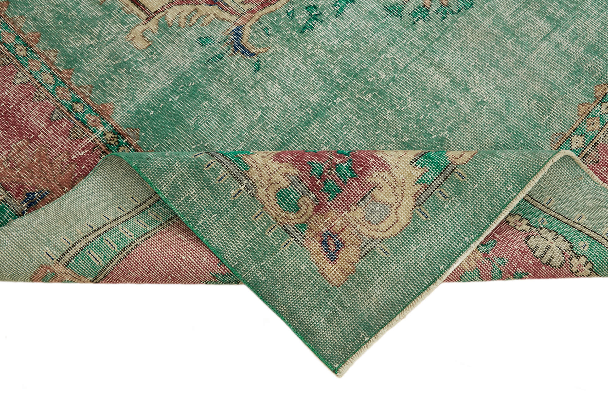 7x10 Beige Turkish Vintage Area Rug - 44777