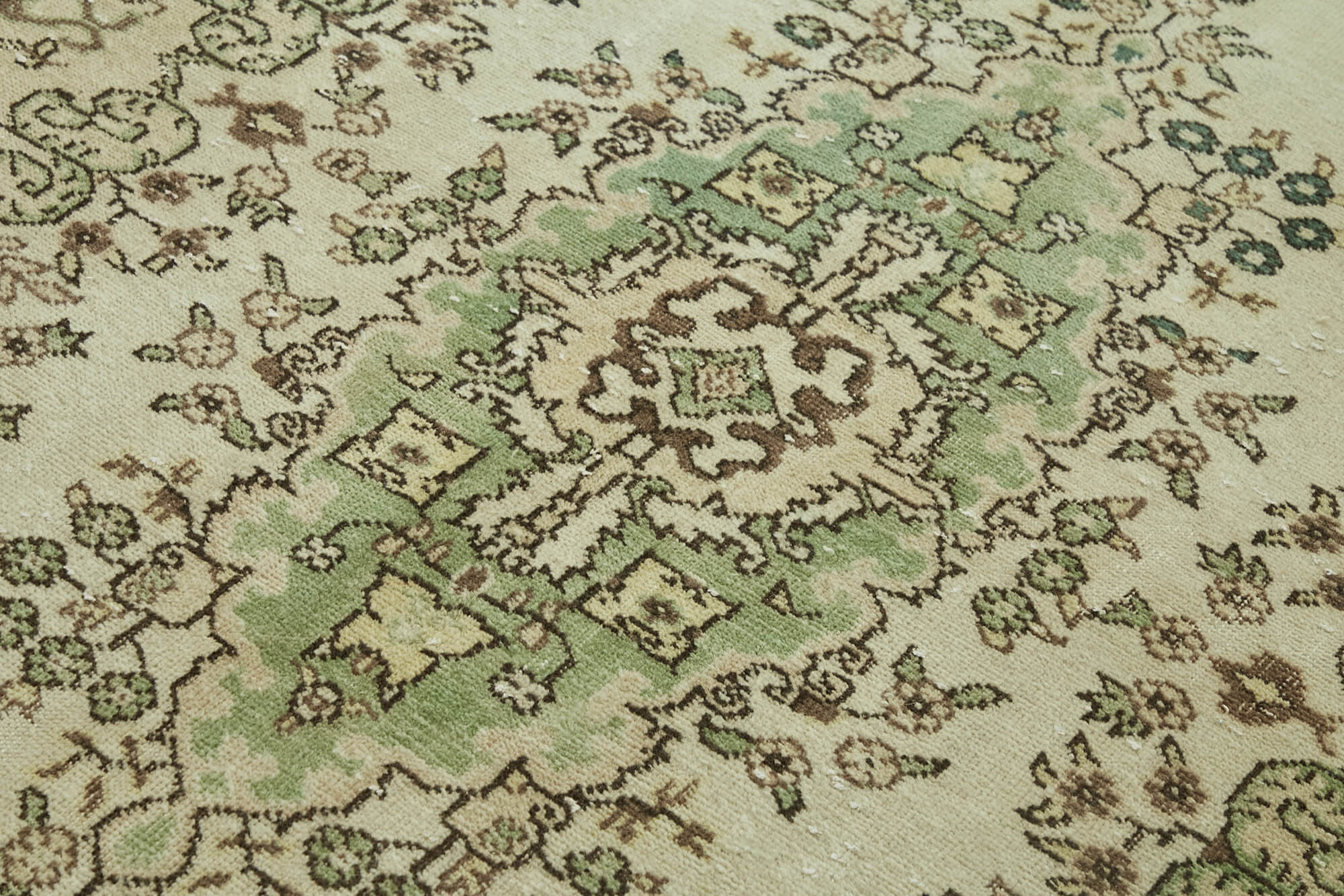 7x10 Beige Turkish Vintage Area Rug - 44781