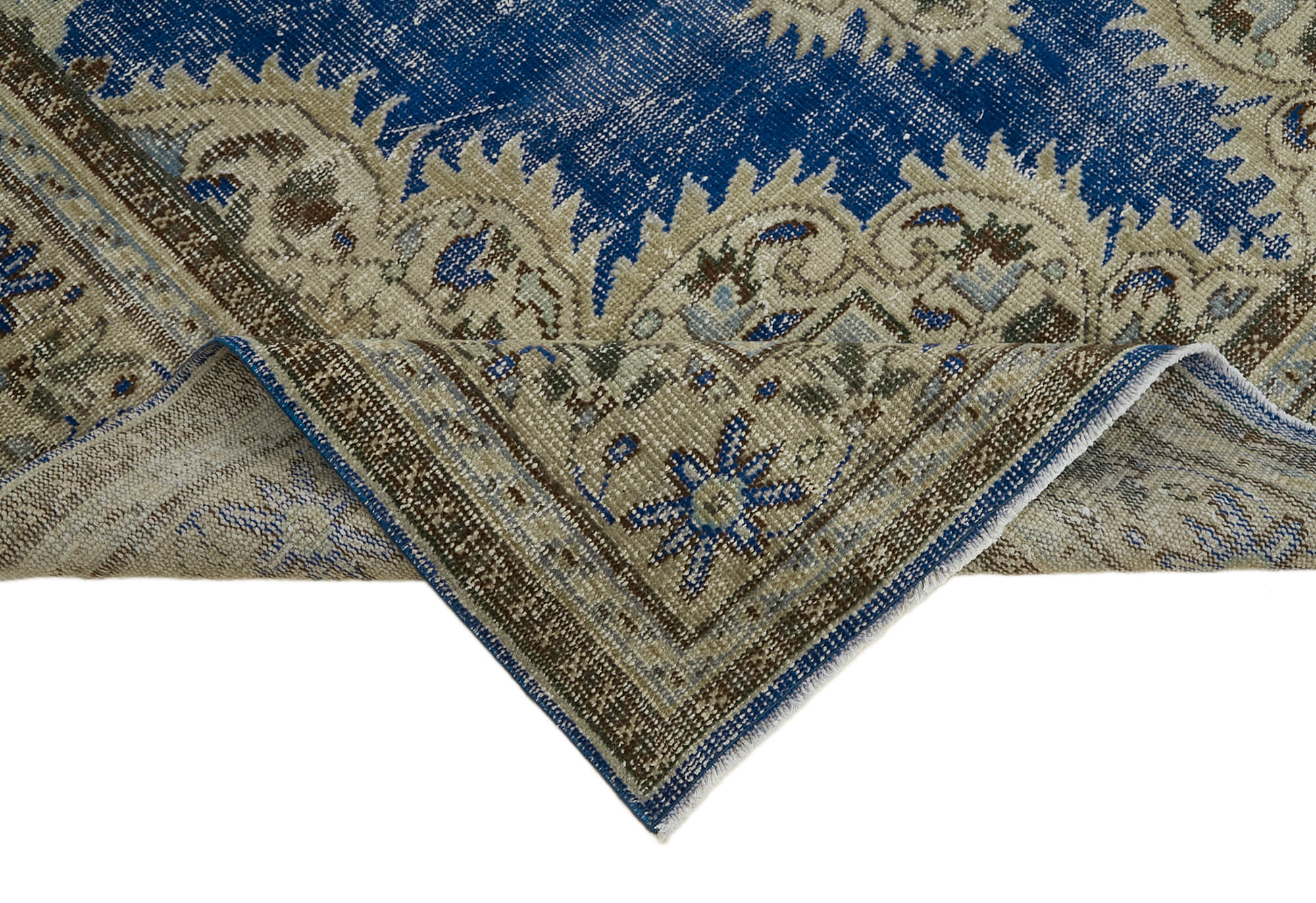 7x10 Beige Turkish Vintage Area Rug - 44783